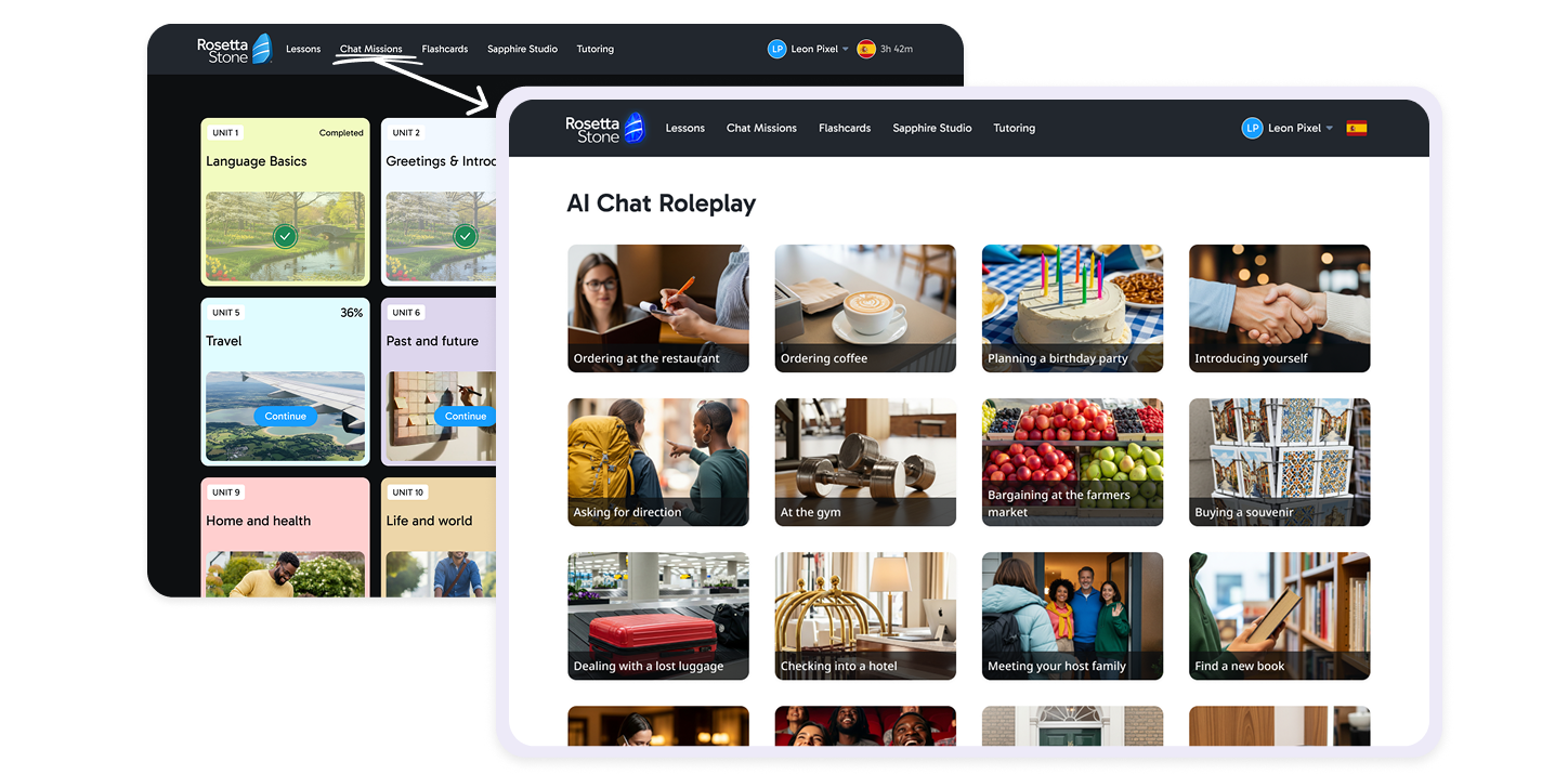 Chat Missions positioned in the main Sapphire navigation, connecting the mobile and web experiences